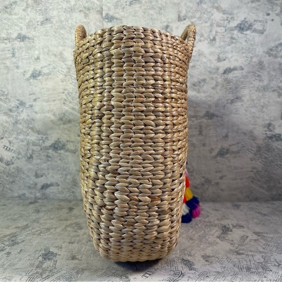 JadeTribe Beach Basket Large Tassel Multi/Pink - Picture 2 of 12